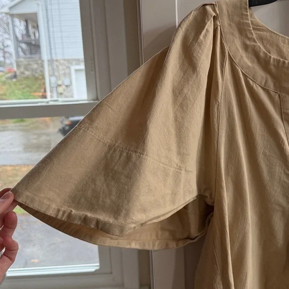 Tuckernuck Pomander Place Khaki Finley Flutter Sleeve Mini Dress Size Medium - Picture 5 of 10